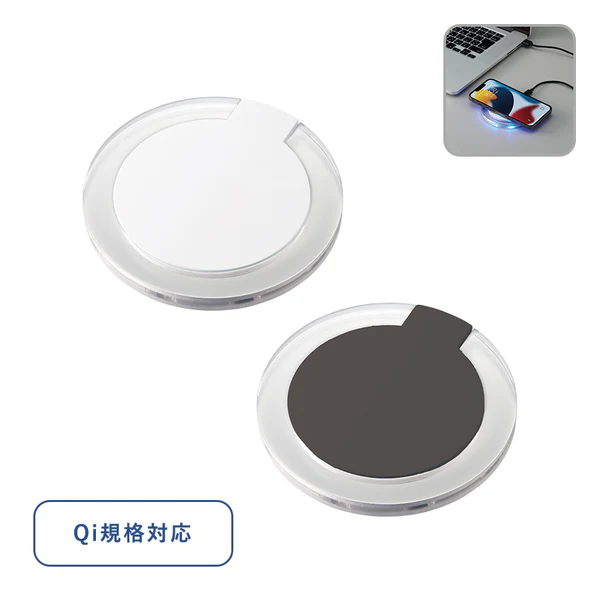 クリアワイヤレス充電器 ラウンド　5W