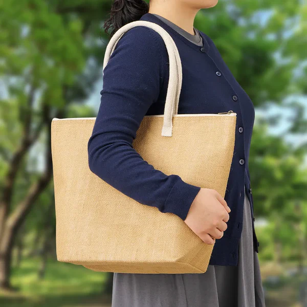 ジュート保冷トート（M）　ナチュラルベージュ