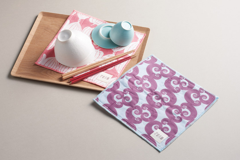 伊砂文様 かや織りふきん2枚組