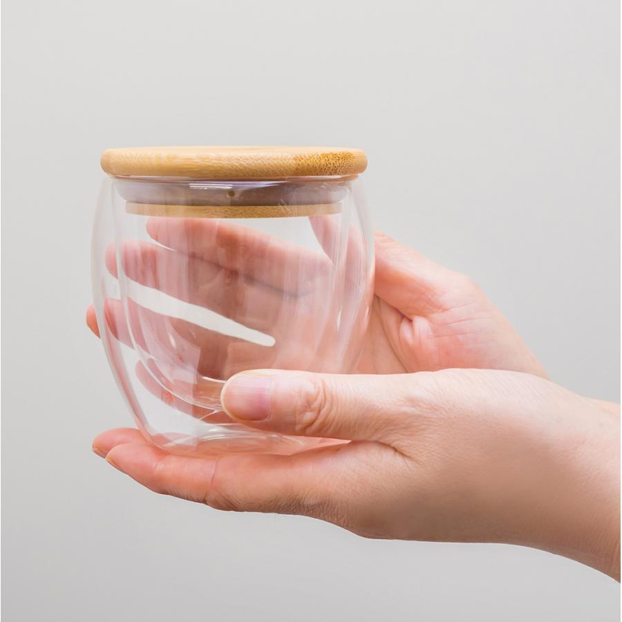蓋付ダブルウォール耐熱グラス250ml