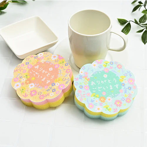 「ありがとうございます」ダイカットキッチンスポンジ（１コ入）