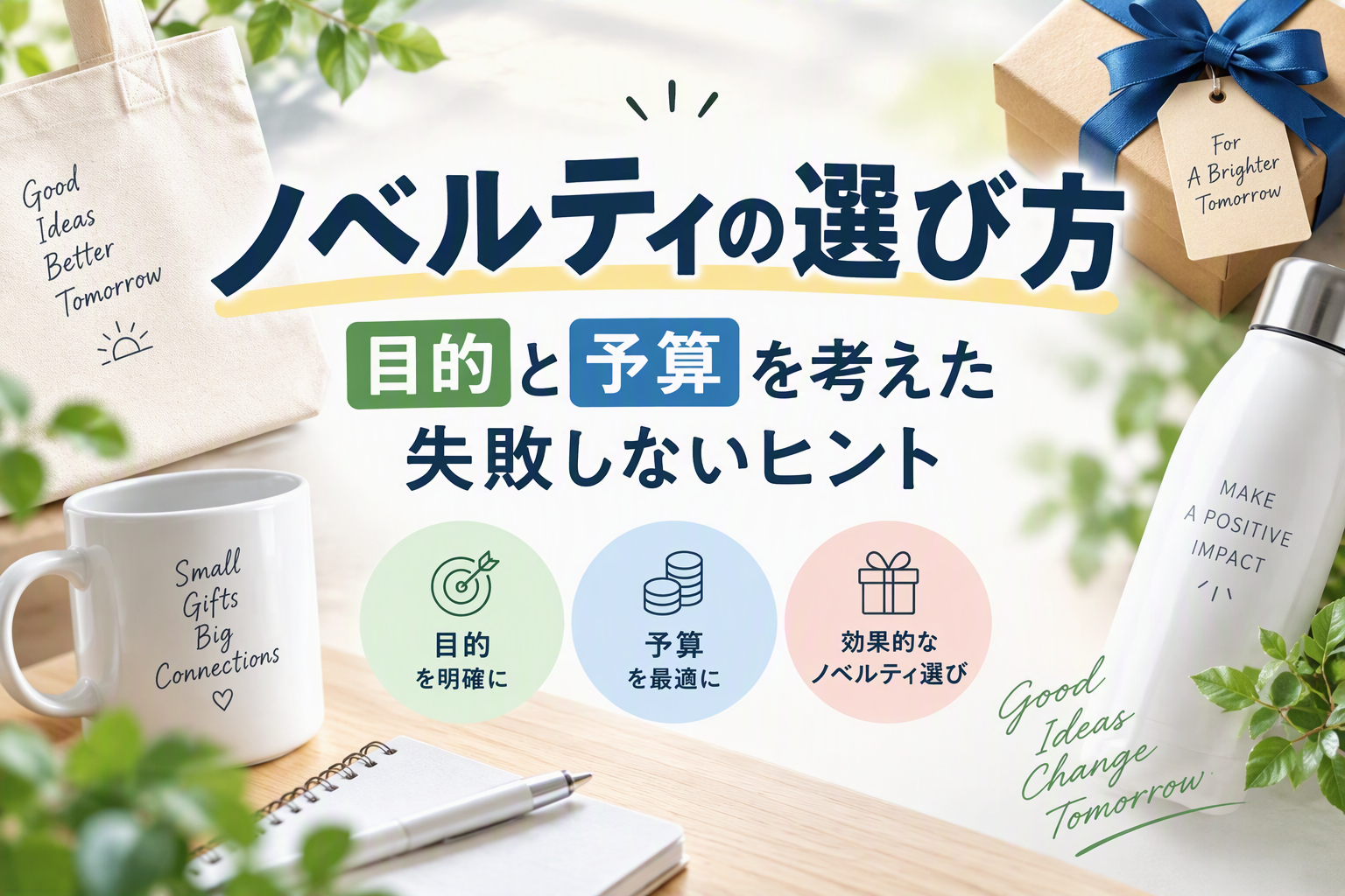 ノベルティアイテムの選び方：目的と予算を考えた失敗しないヒント